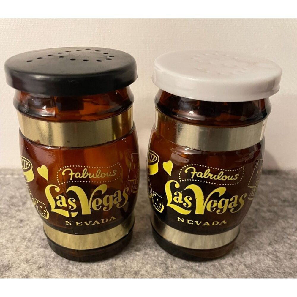 Las Vegas Barrel Shaped Salt/Pepper Shakers  # 2027